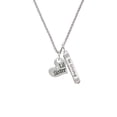 thumbnail image 2 of Delight Jewelry Silvertone Large ''Lil Sister'' Heart with Clear Crystal Silvertone Be Strong and Courageous Bar Charm Necklace, 23", 2 of 4