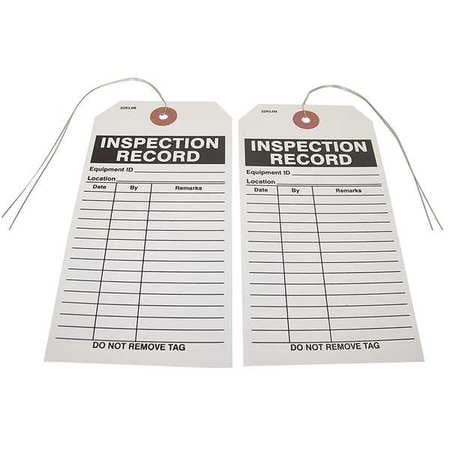 Vinyl Record Labels - BADGER TAG & LABEL CORP 116 Inspection Record Tag, 2-7/8 in. W, PK25