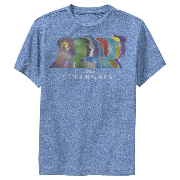 Boy's Marvel Eternals Silhouettes Performance Graphic Tee Royal Blue Heather Medium