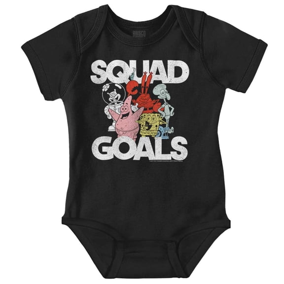 SpongeBob and Friends Squad Goals Romper Boys or Girls Infant Baby Brisco Brands 12M