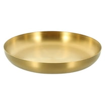 KALLORY 1Pcs Golden Round Metal Plates For Eating For Dessert Shops And Weddings