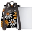 thumbnail image 3 of Disketp Yellow White Daisy Pattern Mochila de Cuero para Mujer, Bolso de Espalda Antirrobo con Estilo para Viaje, Trabajo y Uso Diario, 3 of 4