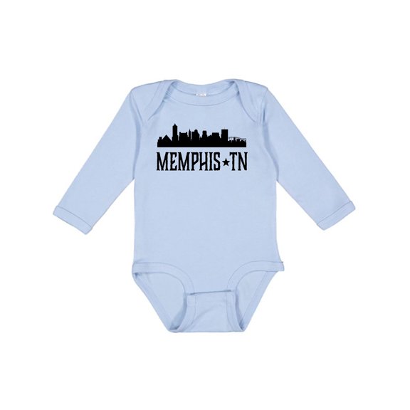 Inktastic Memphis Tennessee City Skyline Boys or Girls Long Sleeve Baby Bodysuit