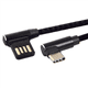 thumbnail image 3 of Cable de datos USB-C 3.1 Tipo-C a USB 2.0 en ángulo de 90 grados (izquierda/derecha) con funda para tableta y teléfono (15 cm), 3 of 6