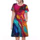 thumbnail image 1 of Disketp Colorful Abstract Swirls para Vestido de Manga Corta para Mujeres, Vestidos de Verano para Mujeres, Casual y Holgado para la Playa, 1 of 6