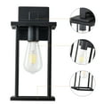 thumbnail image 3 of C Cattleya 2-Pack Matte Black Outdoor Wall Lights with Clear Glass Shade, 3 of 7