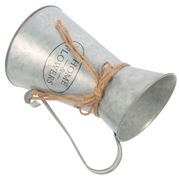 ADDHAT Jarra Metálica Vintage Color Plata Para Arreglo Floral Y Interior