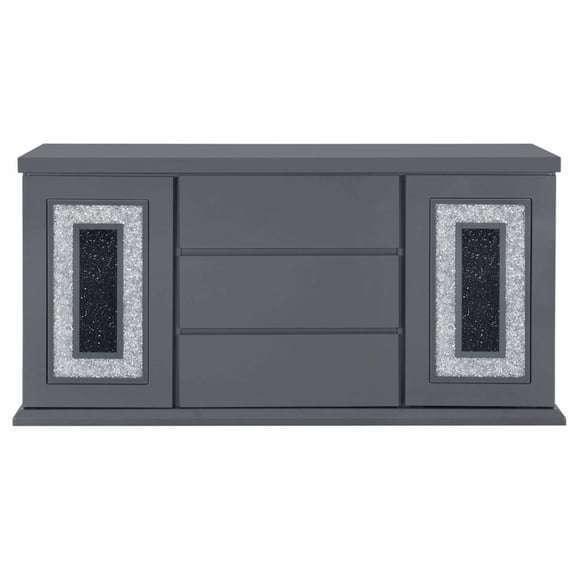Monaco Dark Gray Engineered Wood Glossy Buffet