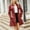 Wine, variant on GaThRRgYP Faux Leather Jackets for Women Two Front Pocket Zippers,Women's Mid Length Leather Jacket With Belt Spring and Fashionable British Jacket
