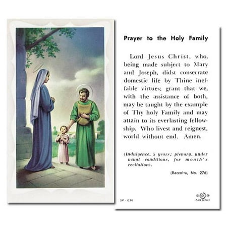 

Holy Family Catholic Prayer Holy Card with Prayer on Back Pack of 100