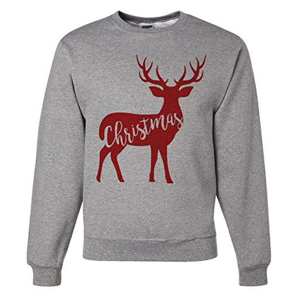 Custom Party Shop Custom Party Shop Mens Deer Christmas Sweatshirt XL