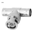 thumbnail image 3 of Neyseki 2pc 1-2 T Shape BNC Adapter Male to Dual Female T BNC Connector Adapter Splitter, 3 of 7