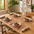 thumbnail image 4 of Unique Bargains 2 Pcs Rectangular Faux Leather Placemat Pink, 4 of 5