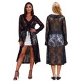 thumbnail image 2 of LMLYSoH Women Tie Front Cardigan Casual Lightweight Floral Lace Ruffles Long Duster for Streetwear Aesthetic Clothes, 2 of 9