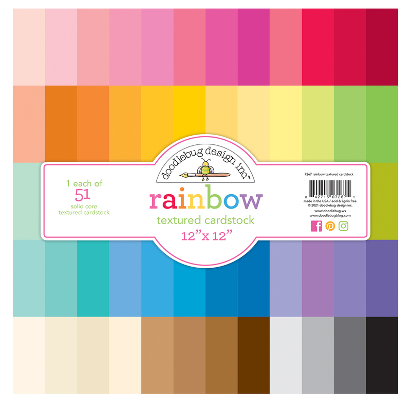 Rainbow Textured Cardstock Assortment Pack Doodlebug