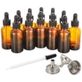 thumbnail image 1 of Frasco gotero de vidrio AOZITA, 60 ml, color ámbar con accesorios, 12 unidades, 1 of 8