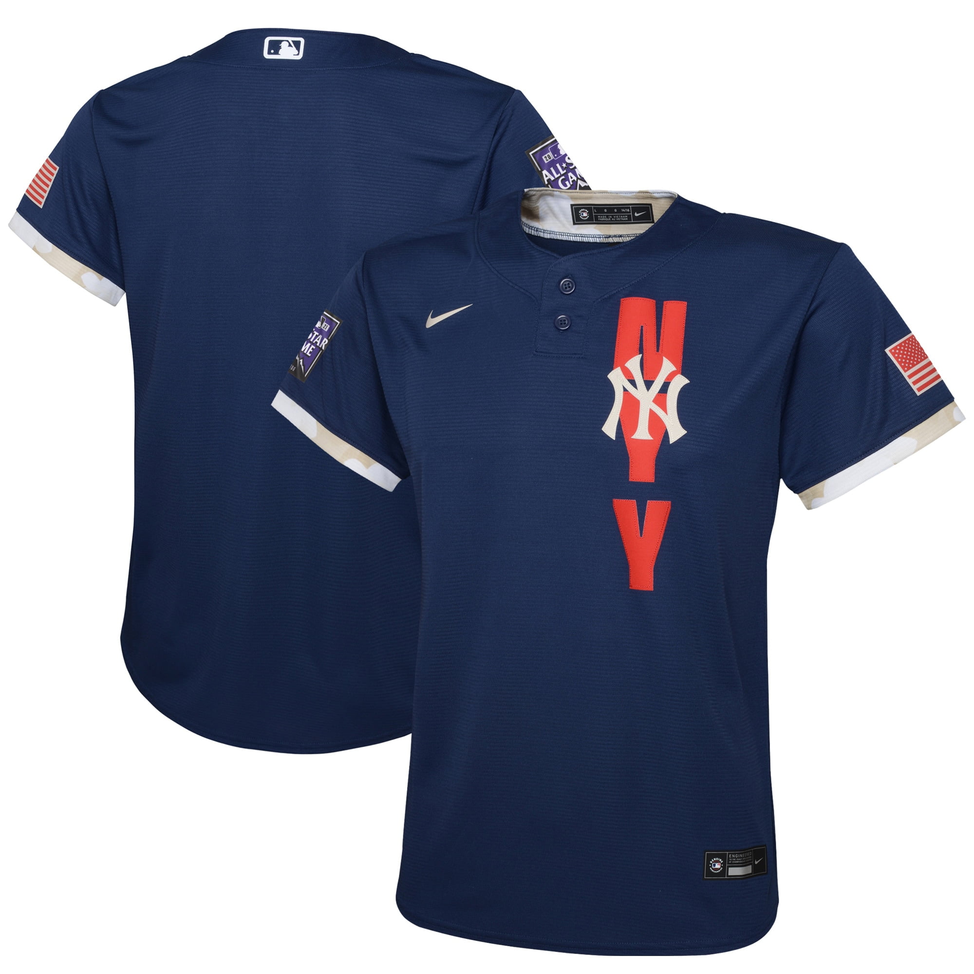 New York Yankees Nike Youth 2021 MLB All-Star Game Jersey - Navy - Walmart.com ...
