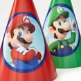 thumbnail image 2 of Amscan Super Mario Bros Cone Party Hats – 16 Count, 2 of 5