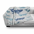 thumbnail image 2 of Sea Animals Soft Flannel Fleece Throw Blanket, Colorful Realistic Engraved Style of Whale Animals Dangerous Creature Print, Cozy Plush for Indoor and Outdoor Use, 70" x 90", Blue White, by Ambesonne, 2 of 5