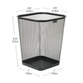 thumbnail image 4 of Mind Reader Mesh Trash Can, Waste Paper Basket, Square, Office, Metal Mesh, Set of 4, Black, 4 of 8