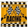 thumbnail image 2 of Black and White Racing Flag Shower Curtain for Bathroom, Racing Car Checker Texture Grid Chess Board Bathtubs Curtain Home Decor Waterproof Durable Fabric with 12 Hooks 72x72 inches, 2 of 5
