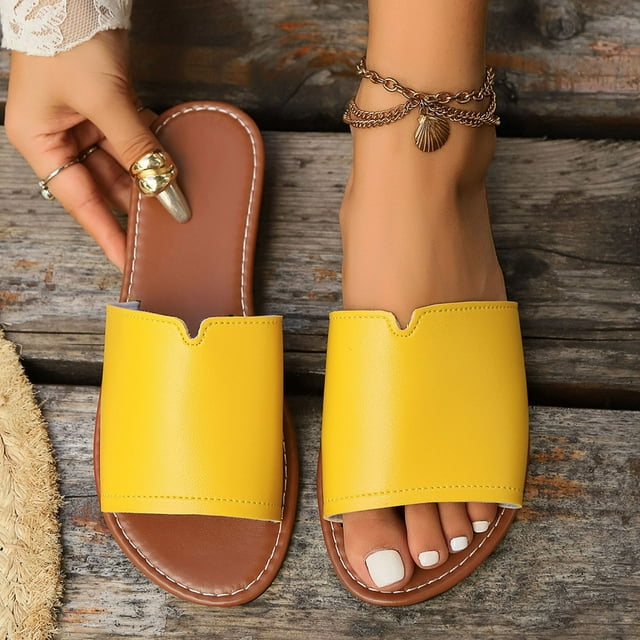 LSLJS Chaussons à Bout Ouvert Plats et Décontractés pour Femmes, Chaussures d'Été, Cadeaux pour Femmes