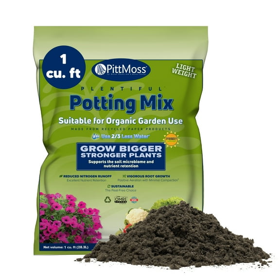 PittMoss Organic Potting Mix for Organic Gardening 1 Cubic Foot