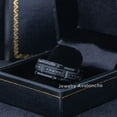 thumbnail image 4 of 8mm Black Tungsten Eternity Wedding Band, Sectional CZ Beveled Edge Anniversary Ring - TN1158WAs13, 4 of 4