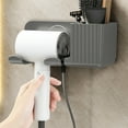 thumbnail image 4 of Hair Dryer Holder Wall Mounted, Adhesive Hair Rack Bathroom Organizer, Home Hairdryer Rack Styling Tools Storage, 4 of 5