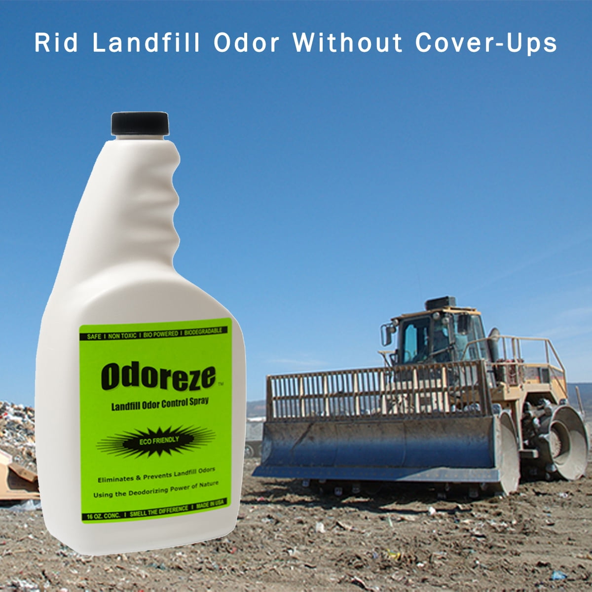 ODOREZE Natural Yard & Concrete Odor Control Spray: 5 Gallon Concentrate Treats 40,960,000 Sq. Yards