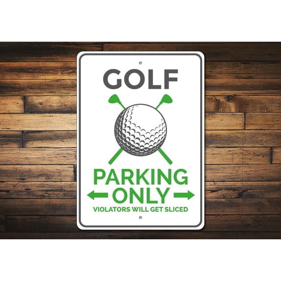 Golf Parking Novelty Sign, Metal Wall Decor - 10x14 inches