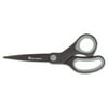"UNIVERSAL OFFICE PRODUCTS 92021 Industrial Scissors, 8"" Length, Straight, Black Carbon Coated Blades, Black/blue"