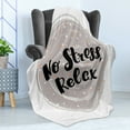 thumbnail image 4 of Saying Soft Flannel Fleece Throw Blanket, No Stress Relax Lettering Brush Stroked Style on Vortex, Cozy Plush for Indoor and Outdoor Use, 70" x 90", Dark Brown Pale Grey, by Ambesonne, 4 of 5
