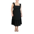 thumbnail image 6 of BCBG Paris Women's Ruffle Strap Midi Dress, 6 of 8