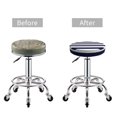 thumbnail image 5 of Easygdp Navy Blue And White Stripes Easy To Install Bar Chair Cover&Cound Chair Cover&Elastic Stool Cover, Washable&Bottom With Elastic Edge - 12 Inch, 5 of 7