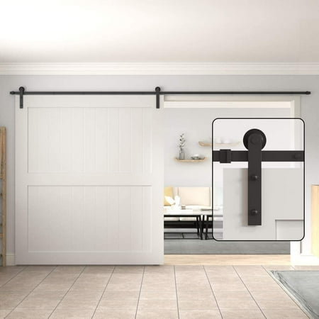Winsoon 15 Ft Single Sliding Barn Door Hardware Track Kit Black Finish Basic I Style Canada Single Sliding Barn Door Hardware Track, 5 Ft Sliding Barn Door Hardware
