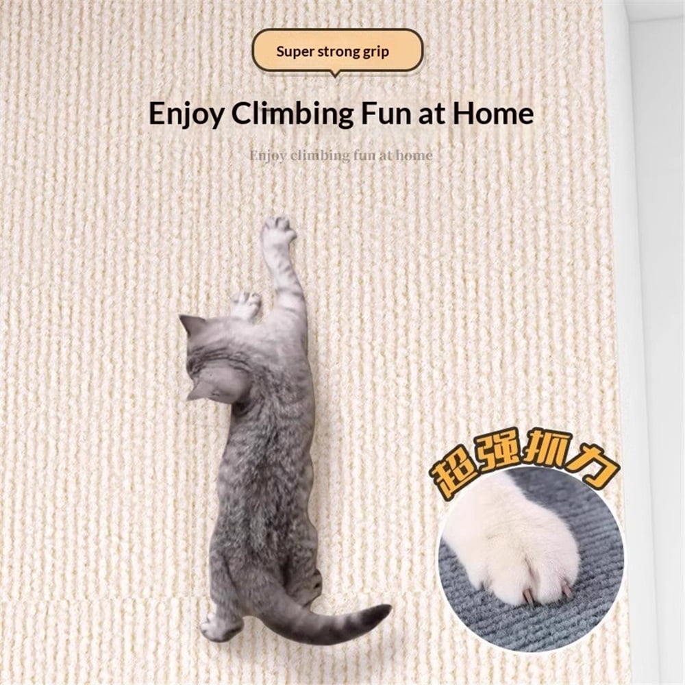 Bed Cat Scratcher Pad,400"x15.7"Cat Scratching Mat,Self-Adhesive Trimmable Anti Scratch Bed Couch Wall Corner Furniture Protector from Cat Claws,Easy Use for Cat Carpet/Door/Post（ivory white）