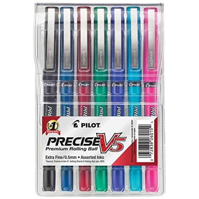 Bolígrafos PILOT Precise V5 Stick Ink Paquete de 7 Punta Extrafina