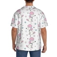 thumbnail image 3 of Sikiie Cute Poodle Dog Men's Wrinkle Free Untucked Cuban Shirt Business Casual Button Down Shirts Short Sleeve ShirtLarge, 3 of 5