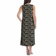 thumbnail image 2 of Briggs Women's Linen Blend Relaxed Fit Lightweight Floral Dress, Black Small, 2 of 2