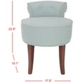thumbnail image 6 of SAFAVIEH Georgia Vanity Stool Silver Blue / Cherry Mahogany, 6 of 10