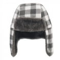 thumbnail image 3 of Hudson Baby Infant and Toddler Fleece Trapper Hat and Mitten 2pc Set, Charcoal White Plaid, 12-18 Months, 3 of 3