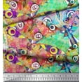 thumbnail image 3 of Soimoi Yellow Cotton Voile Fabric Colorful Butterfly Decor Fabric Printed Yard 42 Inch Wide, 3 of 5