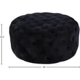 thumbnail image 4 of Meridian Furniture Addison Button Tufted Black Velvet Ottoman and Bench, 4 of 8