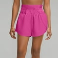 thumbnail image 4 of Athletic Shorts Women Knit Waistband Workout Running Above Knee Shorts Hot Pink S, 4 of 7