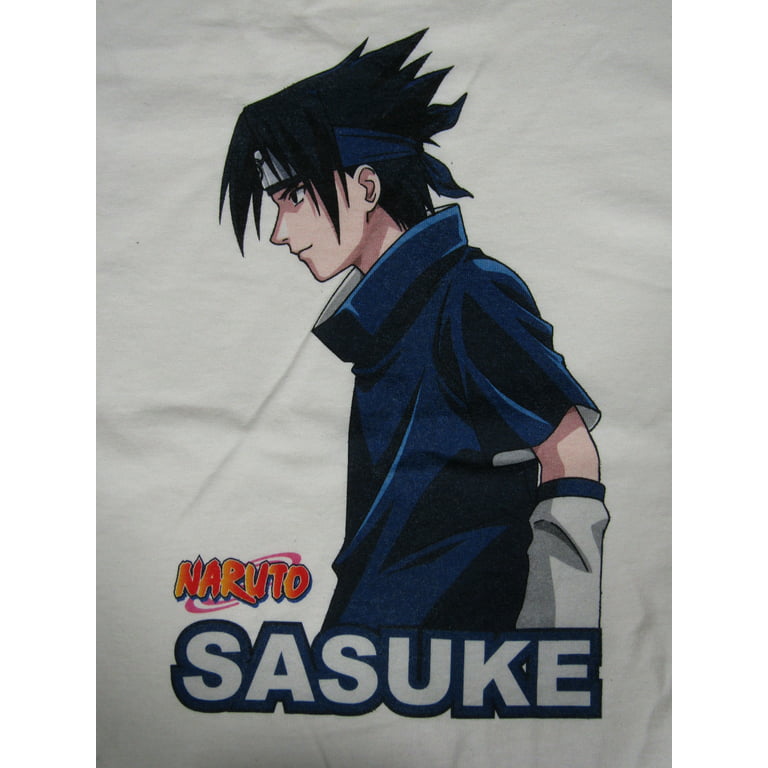 Naruto Classic Sasuke Side View Boy's White T-shirt-Small