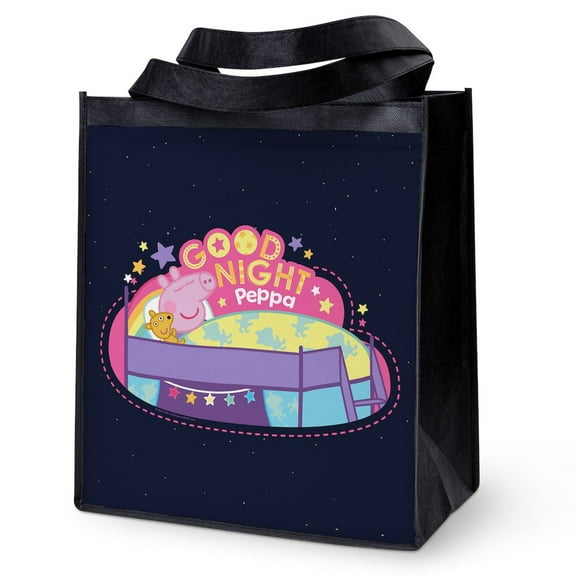CafePress - Peppa Pig: Good Night Peppa - 12"x 13", 100% Recycled, Reusable Grocery Bag