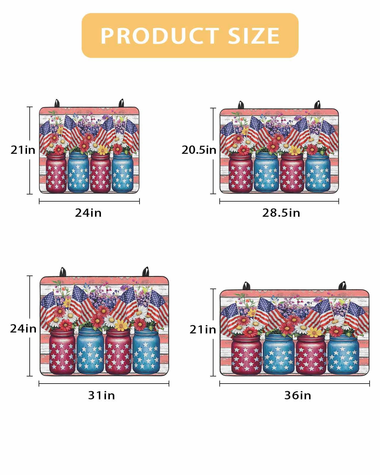 nqOlkjepod Large Induction Cooktop Protector Mat 24"x21", 4th of July Stove Top Covers for Electric Stove, Independence Day Red Striped Floral Stove Burner Cover Mats, Glass Top Stove Cover