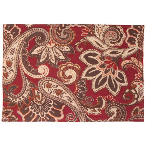 Better Homes&gardens 13x19 Bhg Paisley Place Mat Red