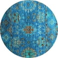 thumbnail image 1 of Ahgly Company Indoor Round Oriental Light Blue Industrial Area Rugs, 3' Round, 1 of 4